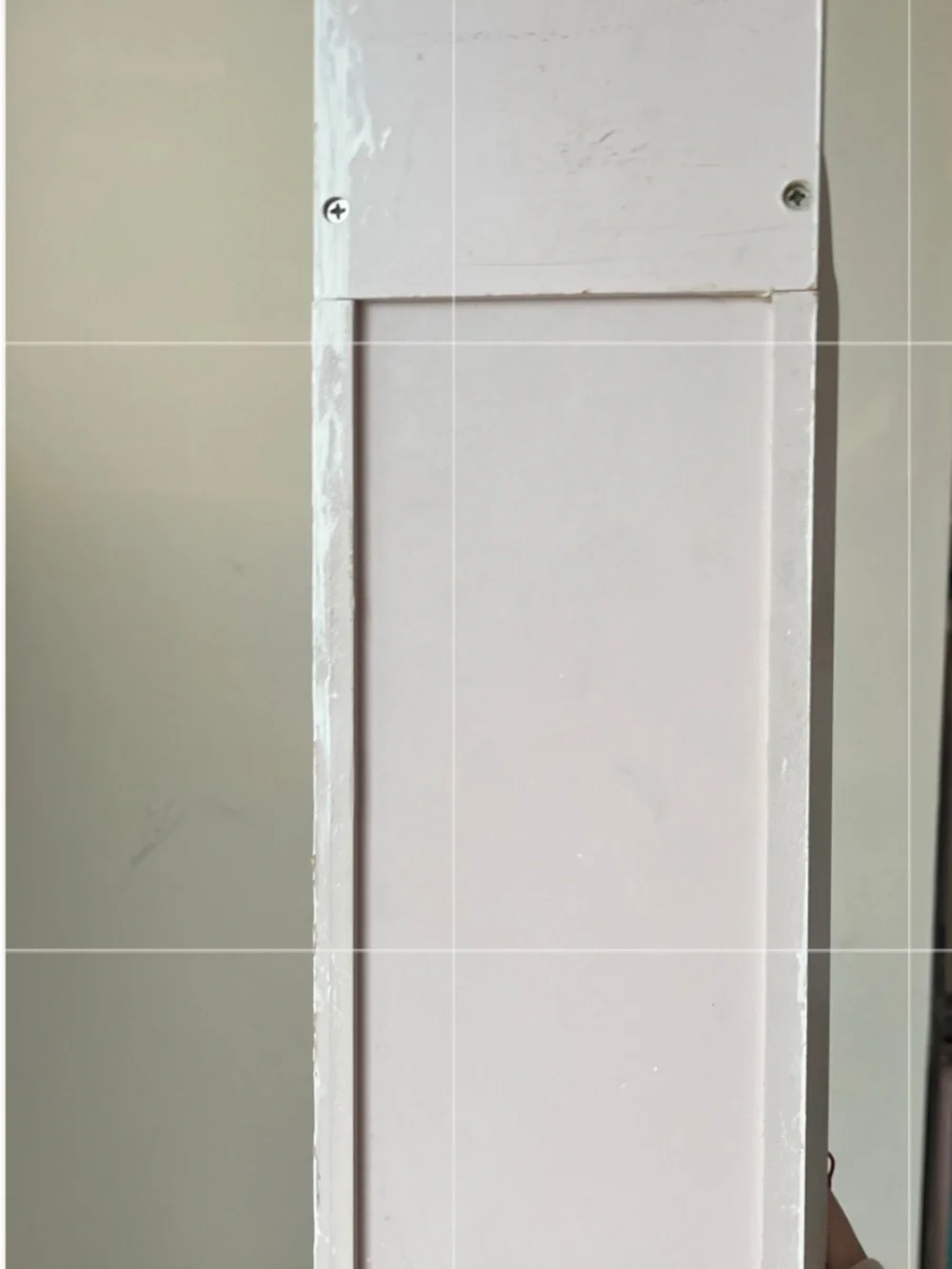Off White / cream painted decorative Wood Wall Shelf w hooks -